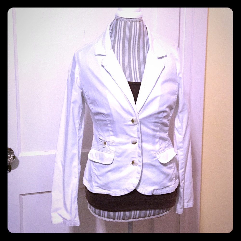 Sonoma White Cotton Blazer